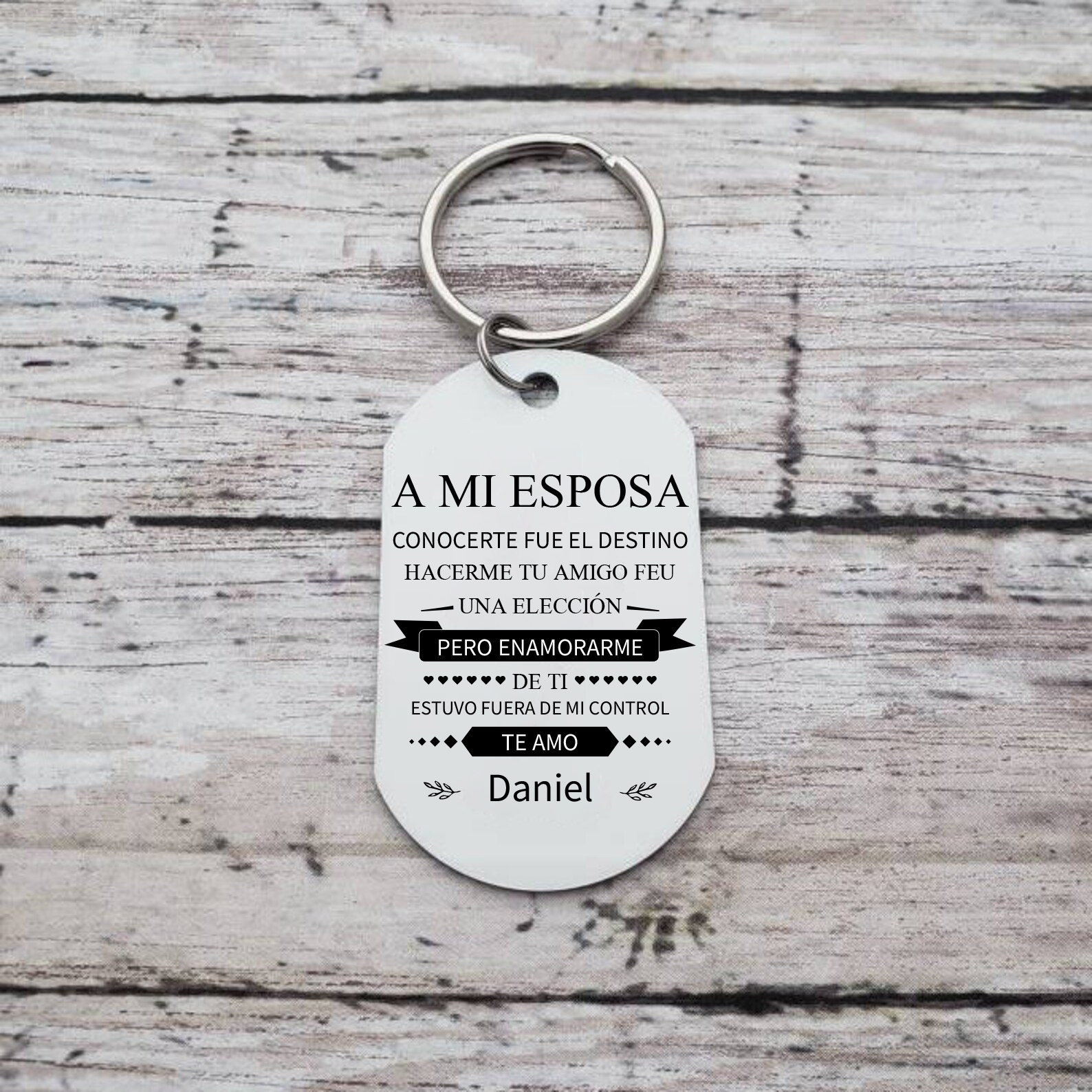 Llavero a mi esposa para pareja "Te amo" 1 nombre personalizado-Jessemade ES