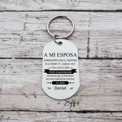 Llavero a mi esposa para pareja "Te amo" 1 nombre personalizado-Jessemade ES