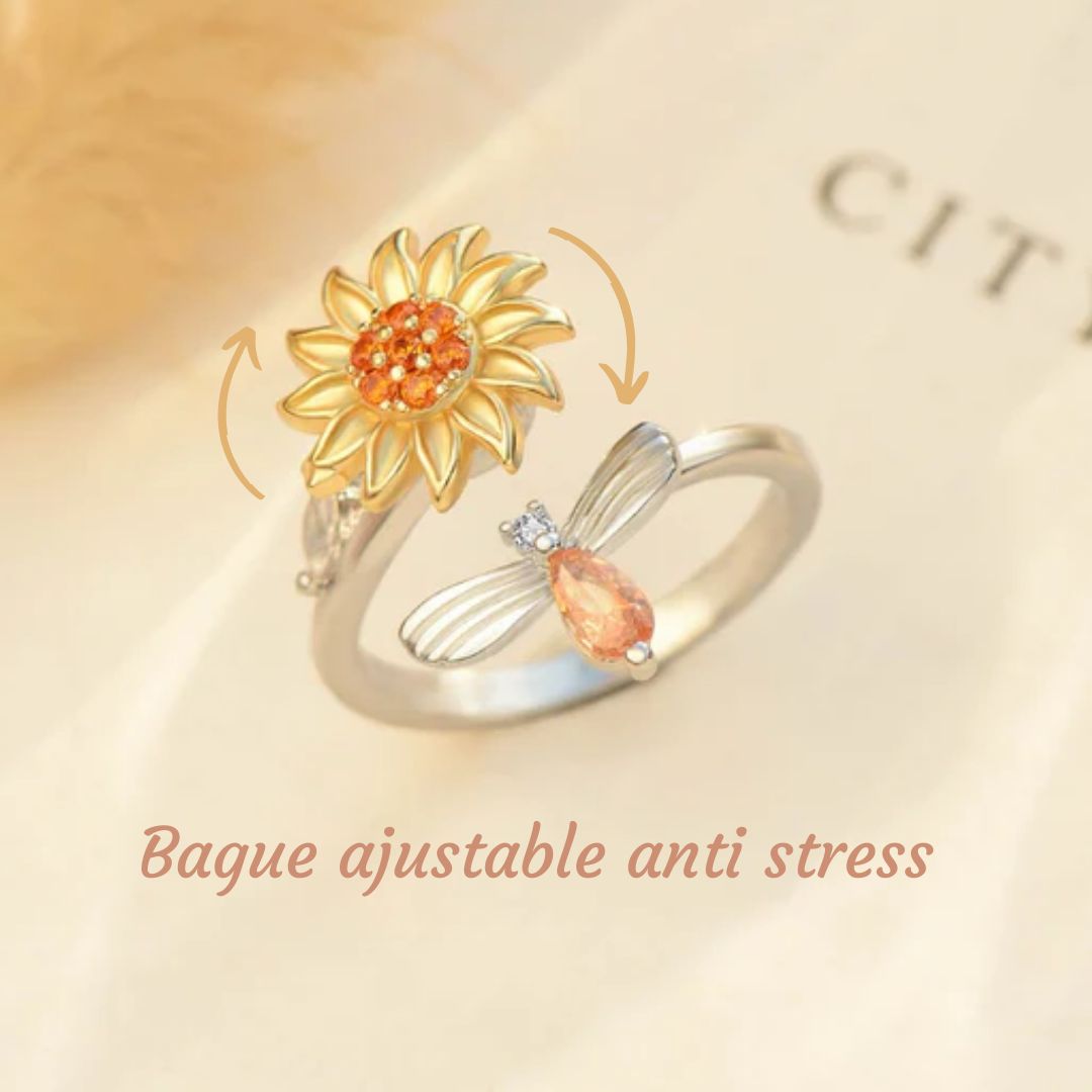 Anillo de girasol rotatorio aliviar el estrés-Jessemade ES