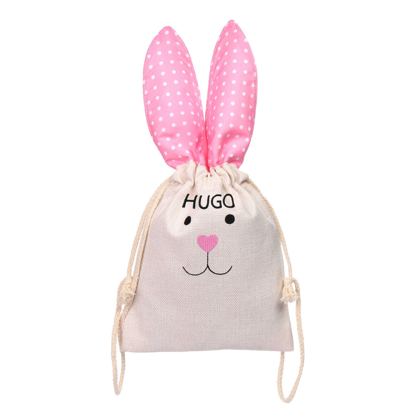 Pascua-Bolsa de conejo con 1 nombre personalizado-Jessemade ES