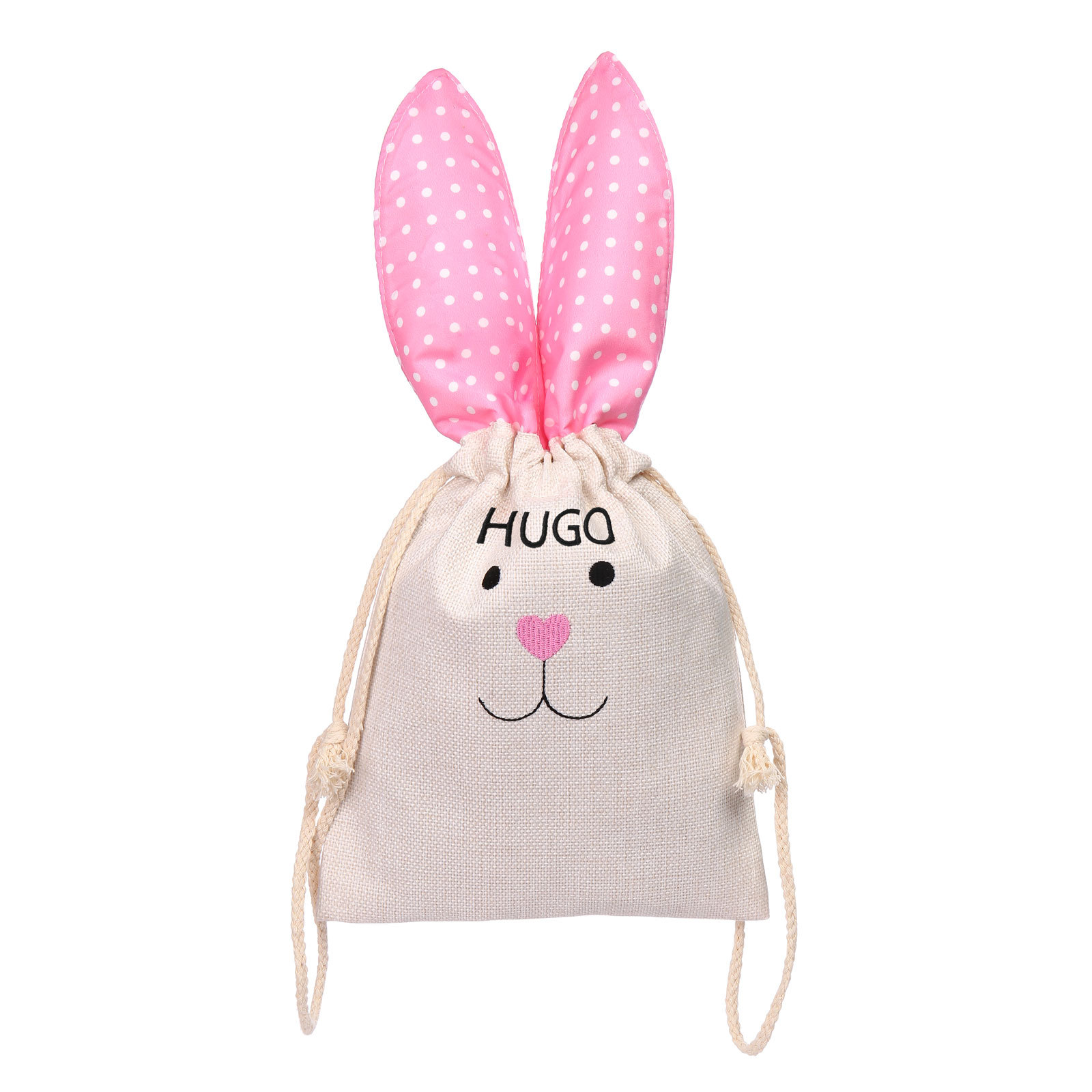Pascua-Bolsa de conejo con 1 nombre personalizado-Jessemade ES