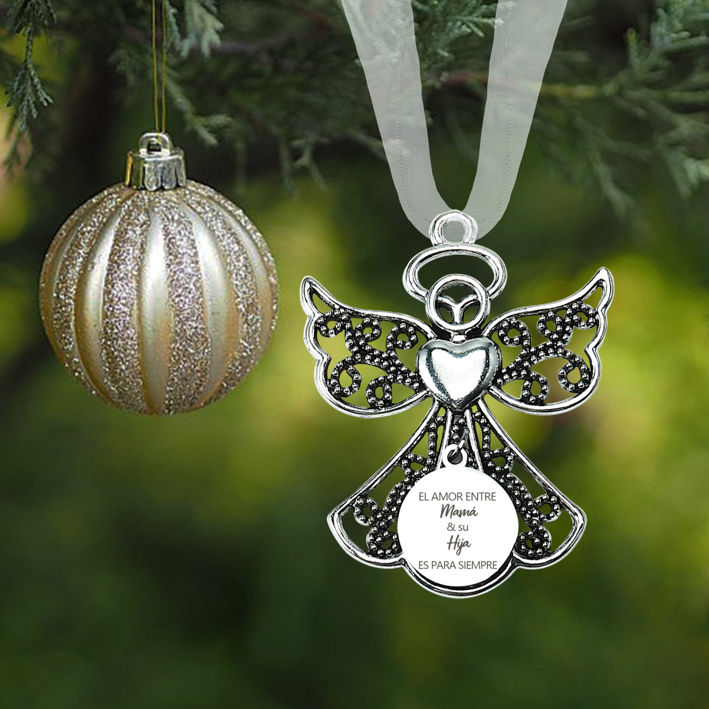 Navidad-Ornamento navideño de ángel amor entre mamá e hija