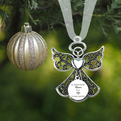 Navidad-Ornamento navideño de ángel amor entre mamá e hija