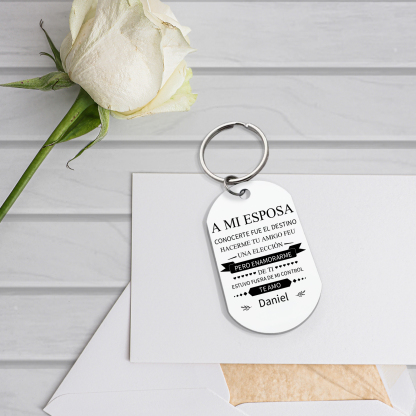 Llavero a mi esposa para pareja "Te amo" 1 nombre personalizado-Jessemade ES