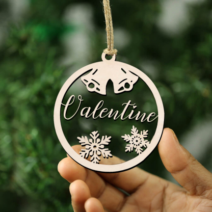 Navidad-Ornamento navideño con reno o cascabel con 1 nombre personalizado