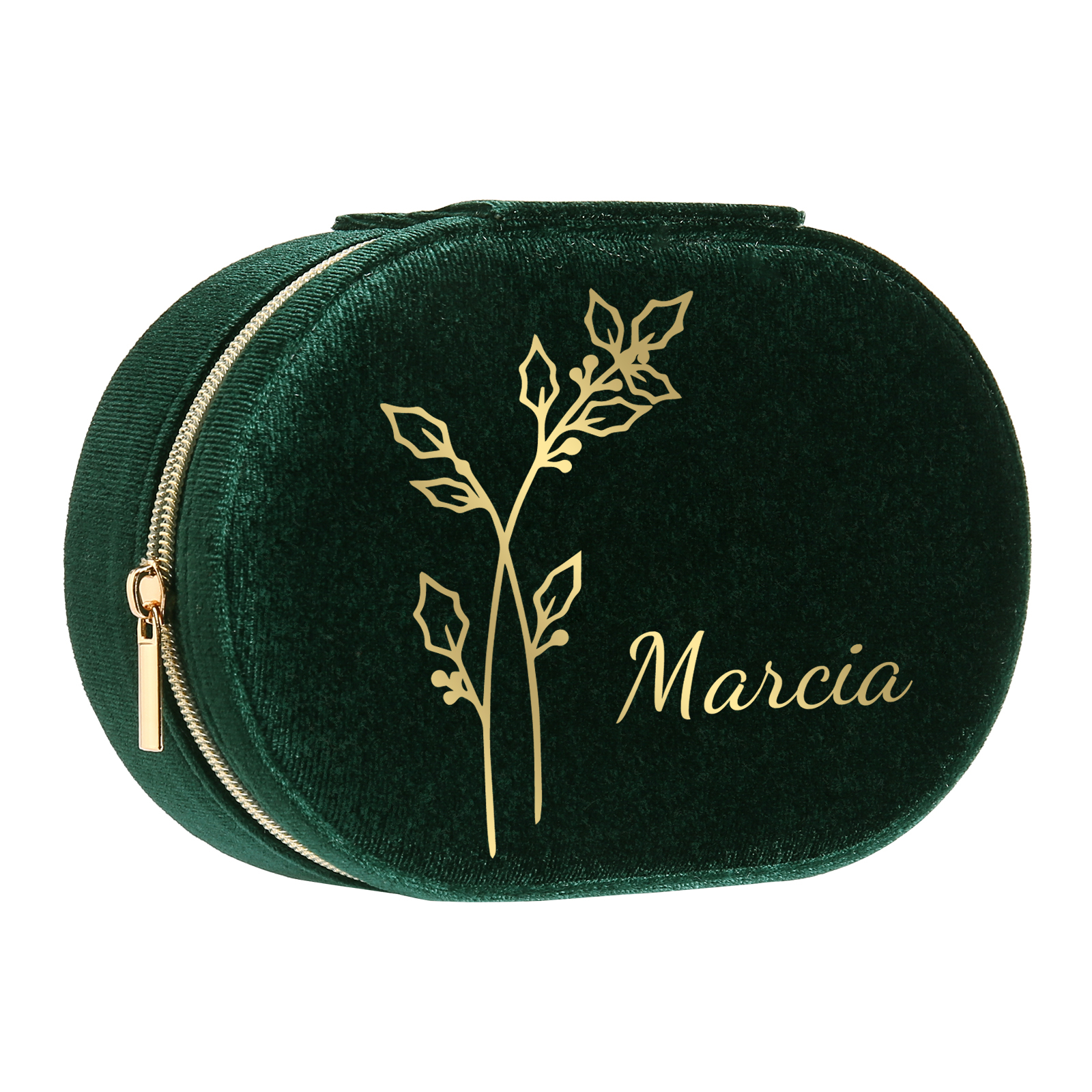 Caja de regalo para joya personalizada con nombre y flor de nacimiento-Jessemade ES