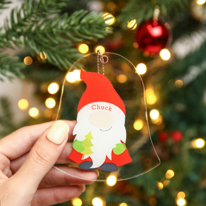 Navidad-Ornamento navideño de acrílico genios en forma de campanilla con 1 nombre personalizado