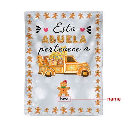 A mi abuela-Manta de buen calidad de Navidad hombre de jengibre personalizada con 1 nombre-Jessemade ES