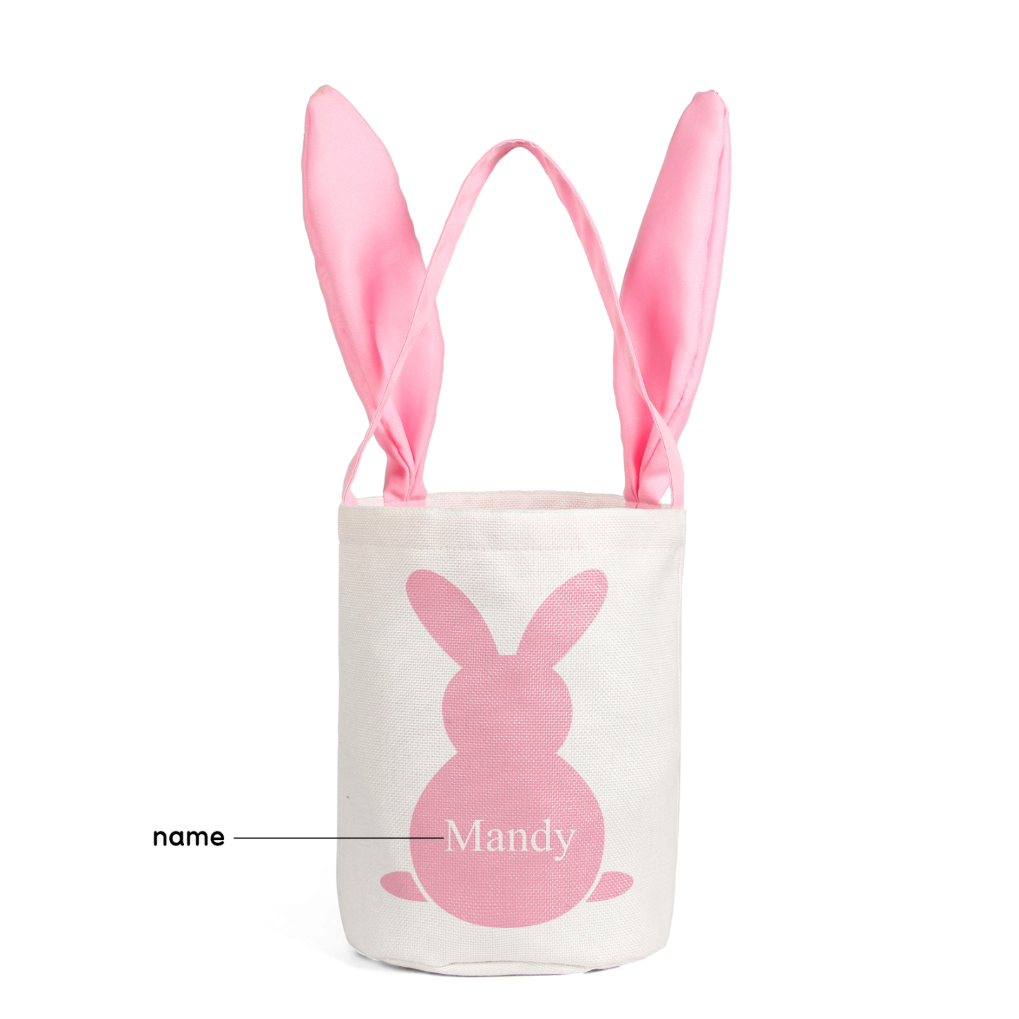 Pascua-Bolsa de conejo con 1 nombre personalizado-Jessemade ES