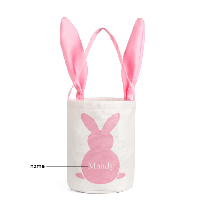 Pascua-Bolsa de conejo con 1 nombre personalizado-Jessemade ES