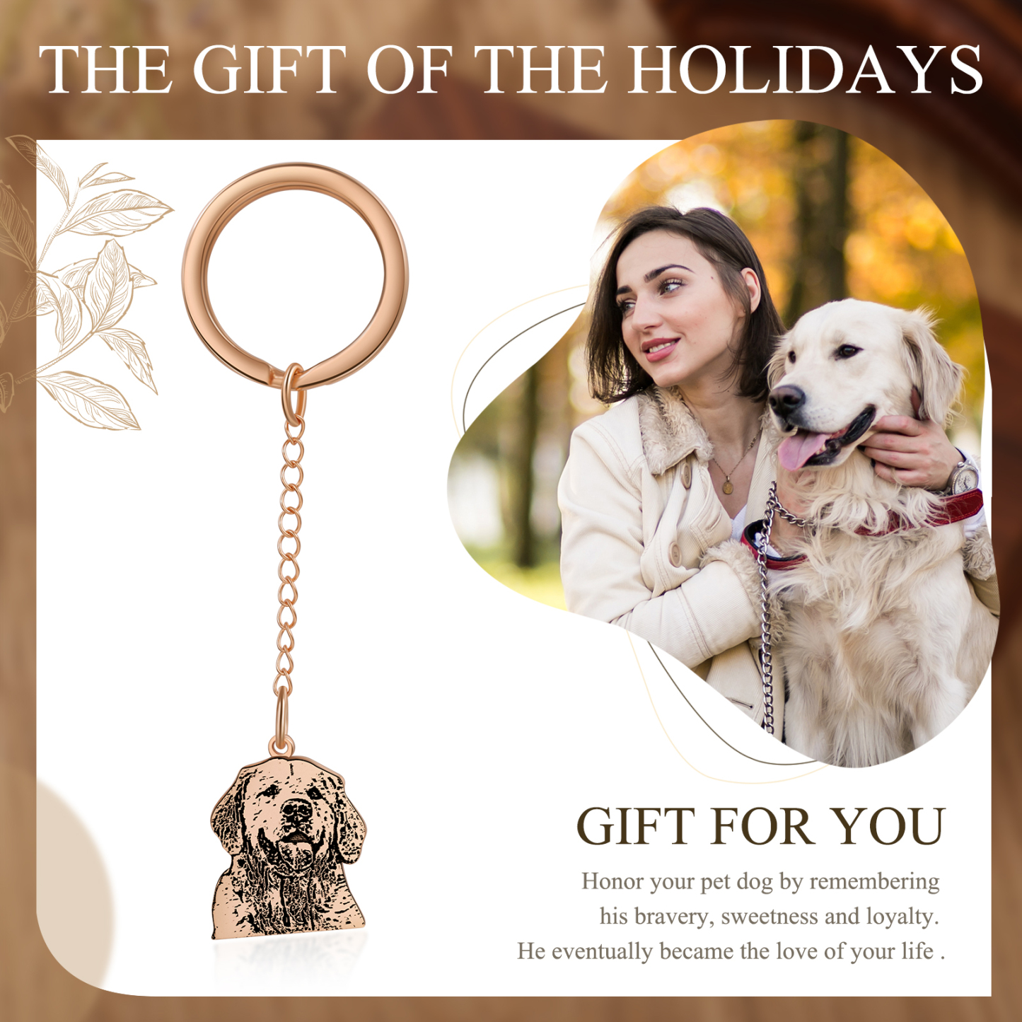 Llavero de mascota con colgante de foto personalizada-Jessemade ES