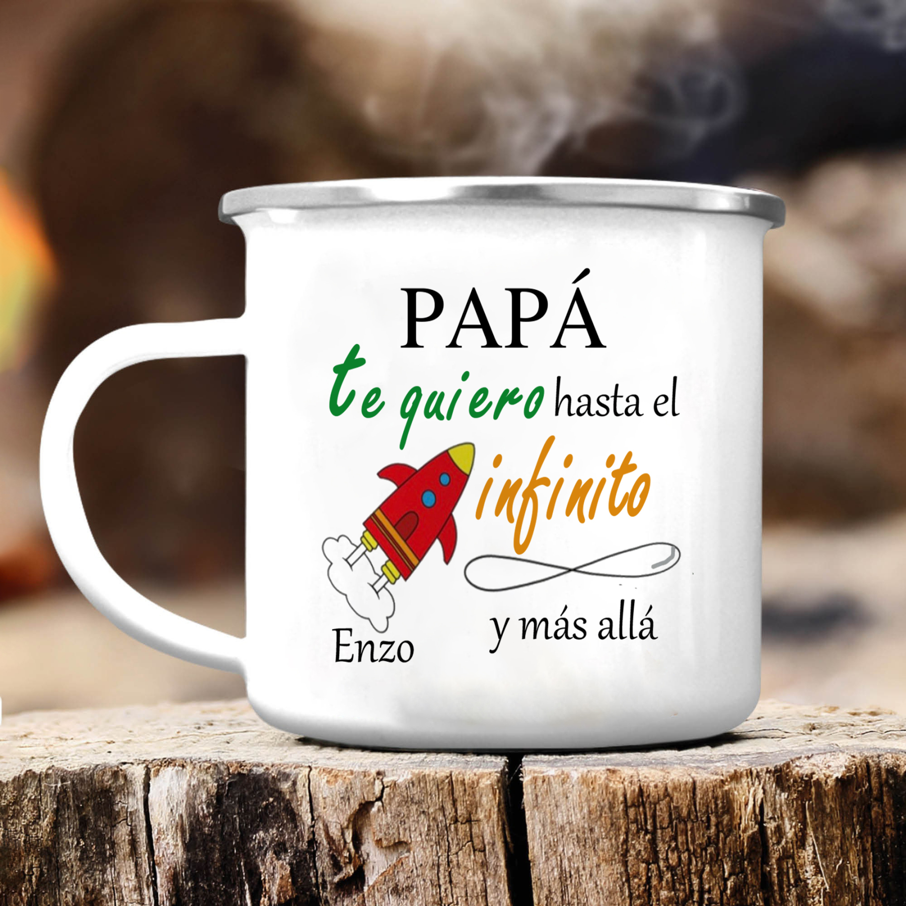 Taza para papá con 1 nombre personalizado-Jessemade ES