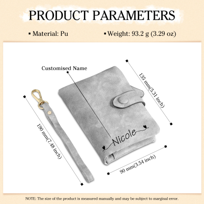 Cartera, billetera con 1 nombre, 1 fecha y 1 flor de nacimiento personalizados monedero clásico para mujer