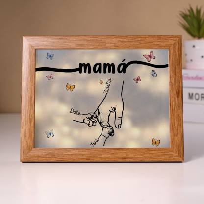 A mi mamá-Marco de 2-7 nombres y 1 texto personalizados de madera-Jessemade ES