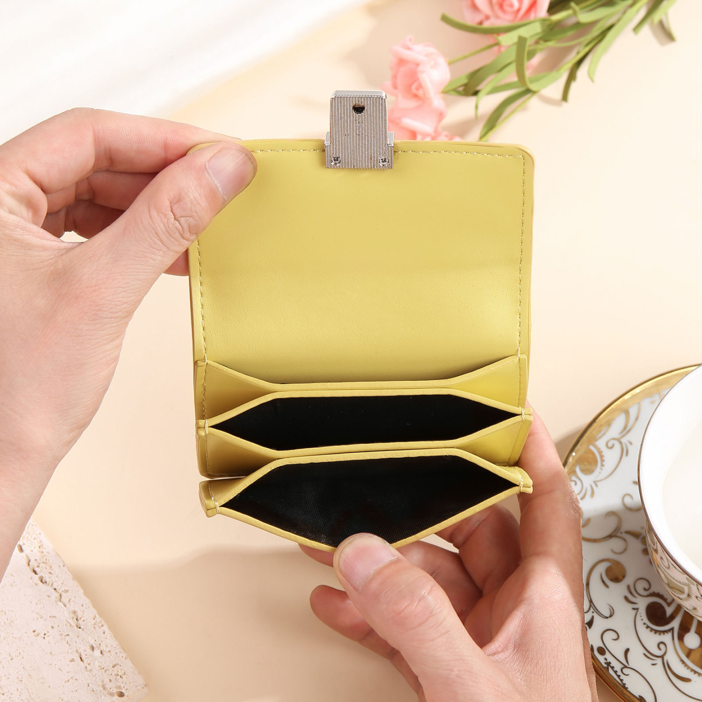 Cartera, billetera con 1 texto y 1 foto personalizados monedero clásico para mujer-Jessemade ES