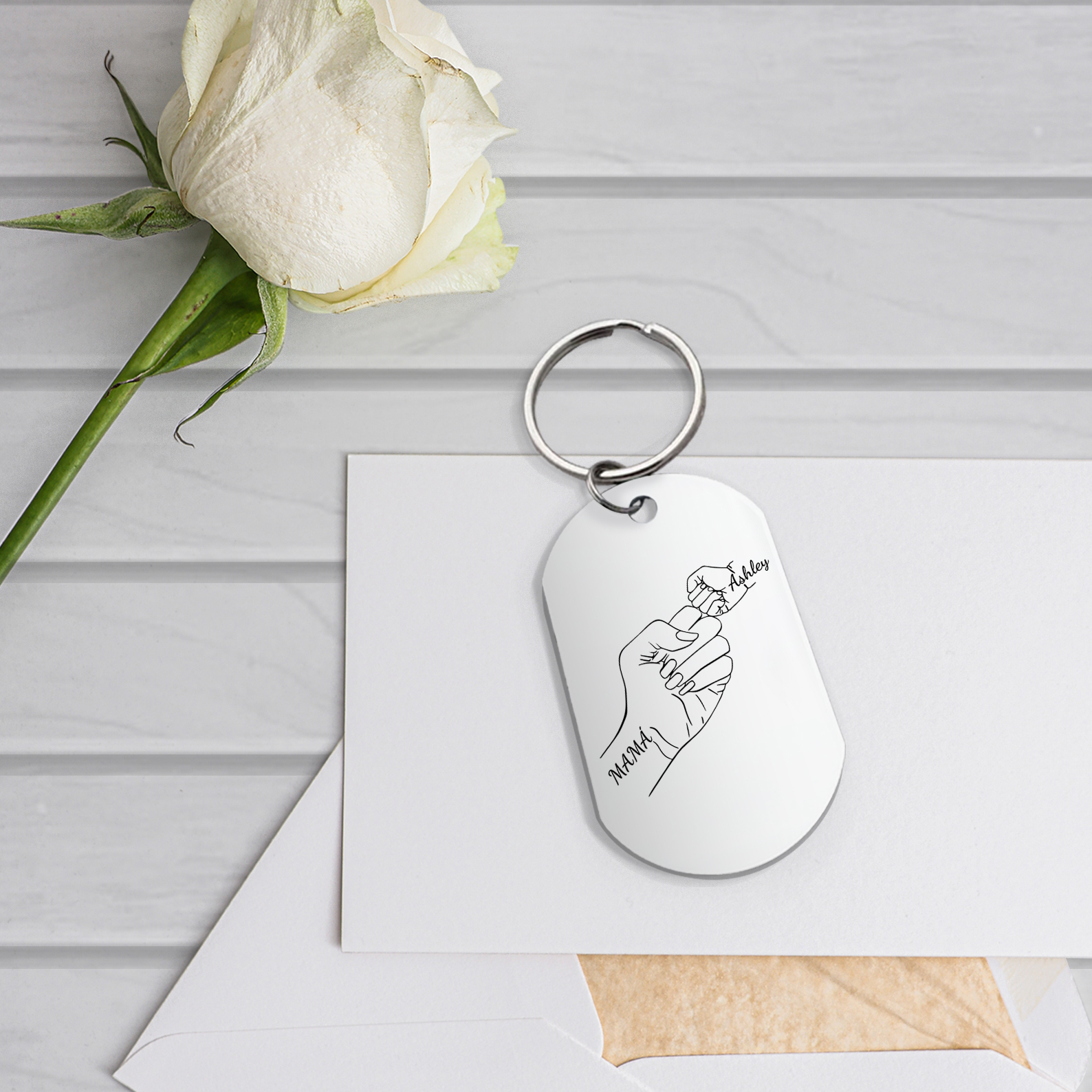 A mi mamá-Llavero 1-4 Nombres Personalizados "PUÑO CON PUÑO"-Jessemade ES