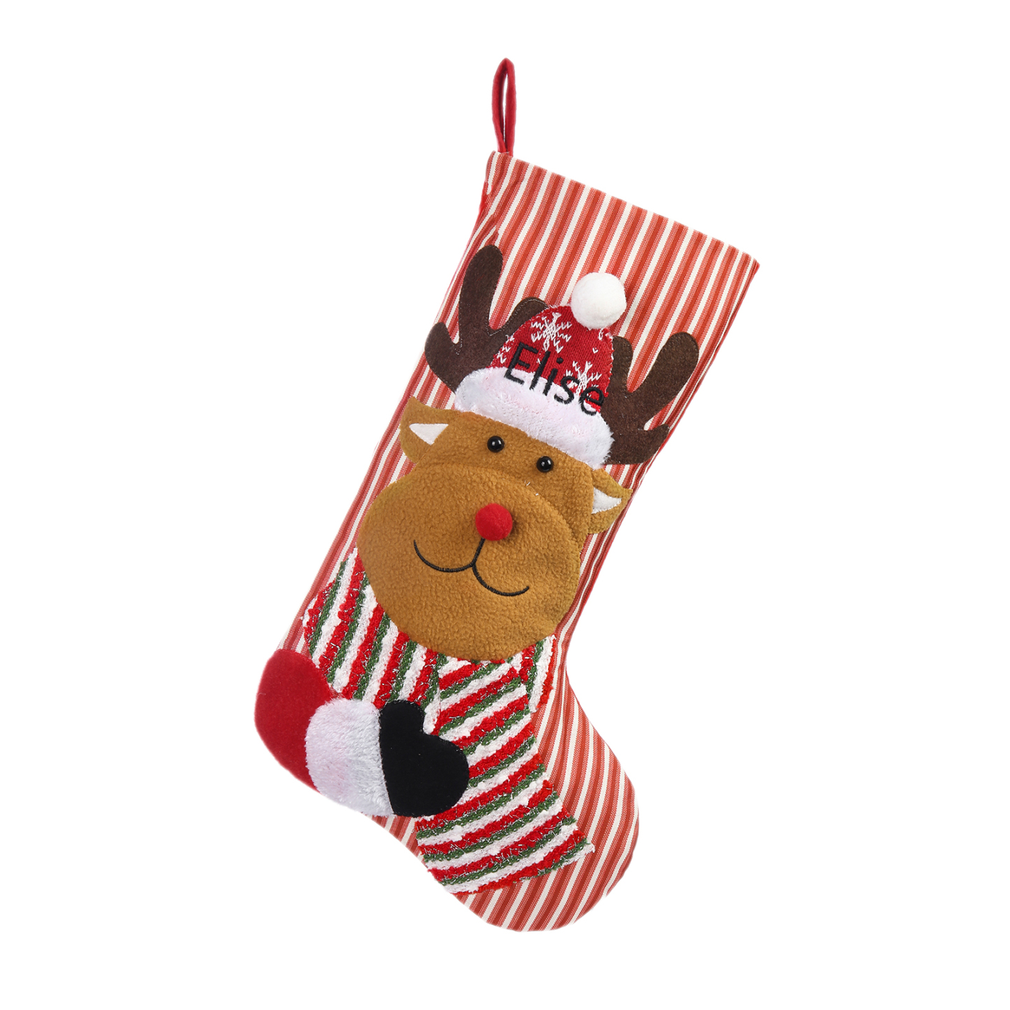 Adornos de medias navideñas con muñeco Bolsa de regalo 1 Nombre personalizado-Jessemade ES