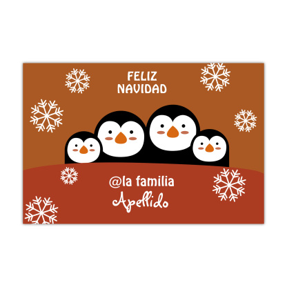Navidad-felpudo/alfombra de entrada familia de pingüinos personalizado con apellido-Jessemade ES