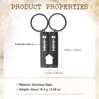 Llavero con casa encajada para pareja código de Spotify 2 letras personalizadas-Jessemade ES