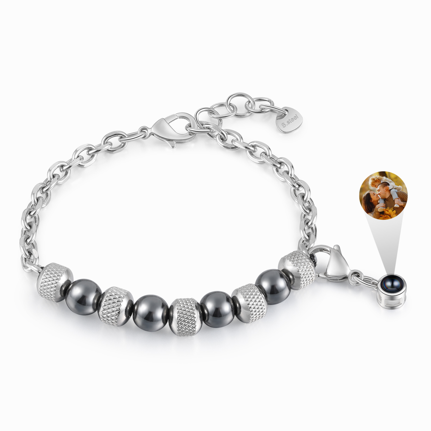 Pulsera de piedras con colgante de proyección de foto en color -Jessemade ES