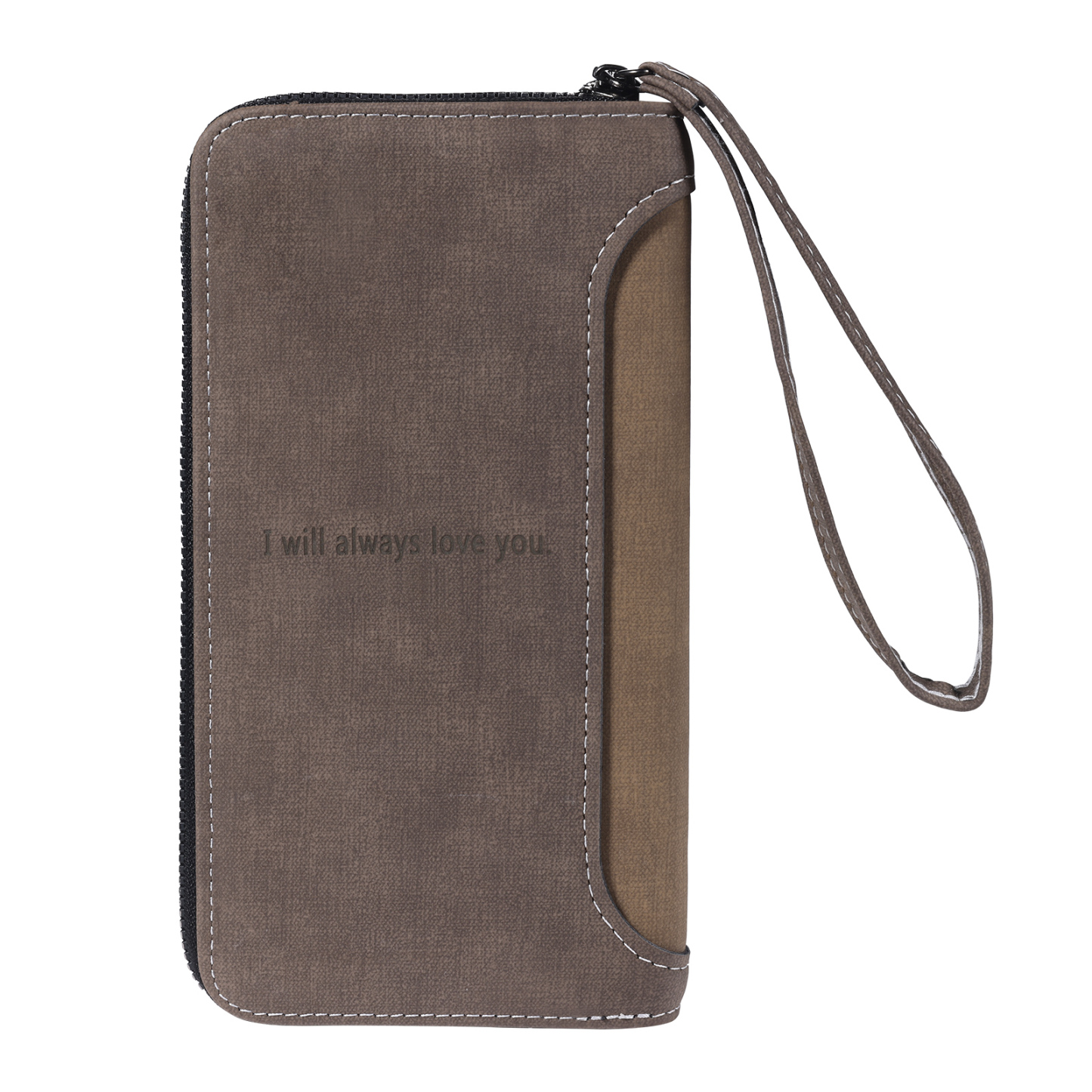 Cartera, billetera con cierre personalizada con 1 foto y 1 texto monedero para hombre-Jessemade ES