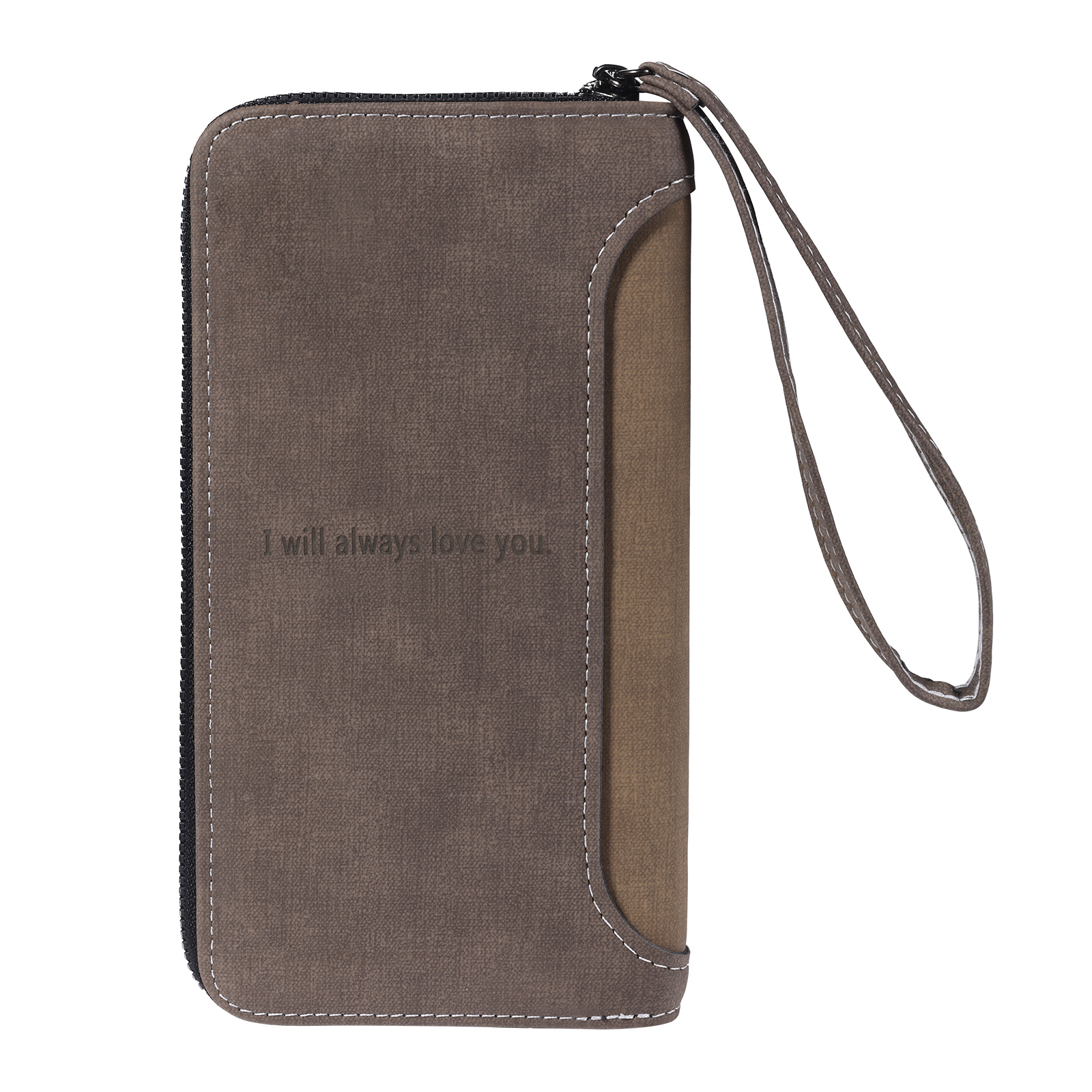 Cartera, billetera con cierre personalizada con 1 foto y 1 texto monedero para hombre-Jessemade ES