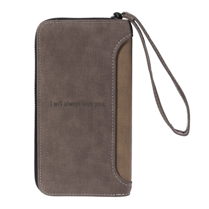 Cartera, billetera con cierre personalizada con 1 foto y 1 texto monedero para hombre-Jessemade ES