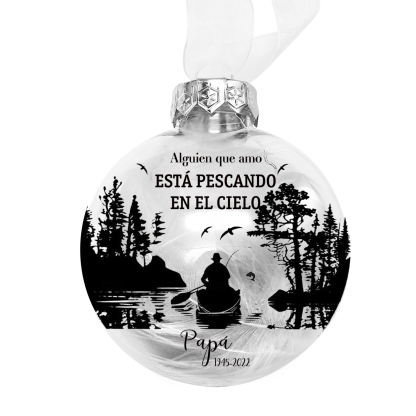 Bola navideña conmemorativa Adorno de Navidad nombre y años personalizados con pluma -Jessemade ES