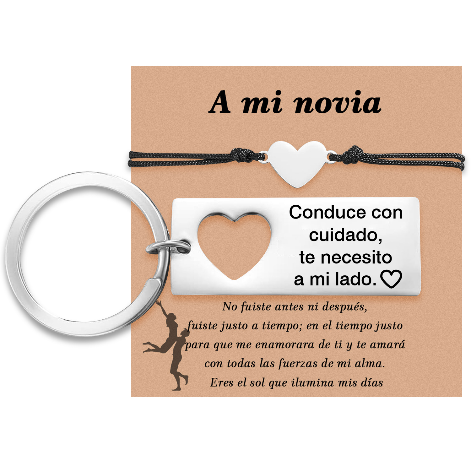 A mi novia-Pulsera y Llavero Combinación con Tarjeta