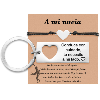 A mi novia-Pulsera y Llavero Combinación con Tarjeta
