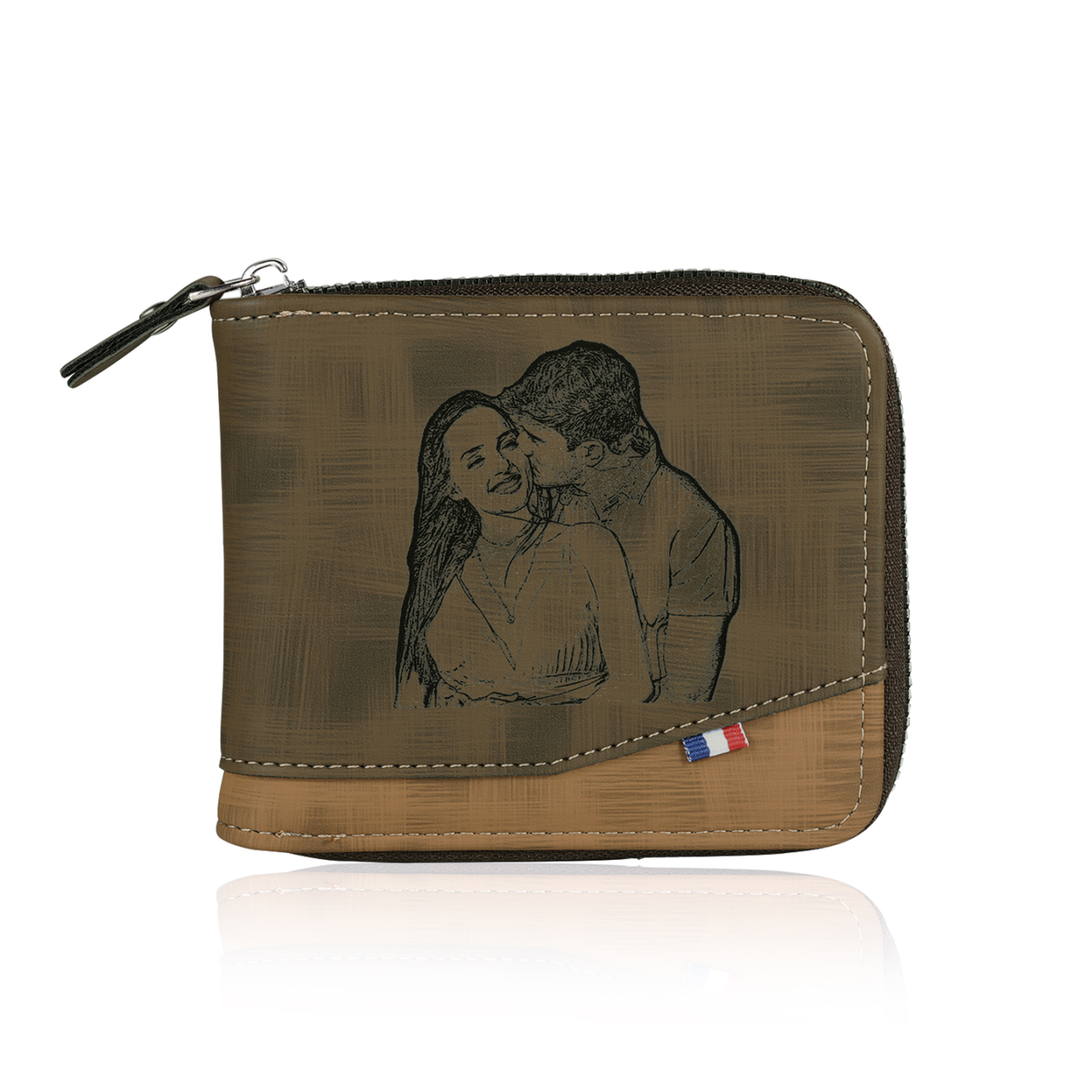 Cartera, billetera personalizada con 1 foto, 1 nombre y 1 letra monedero para hombre-Jessemade ES