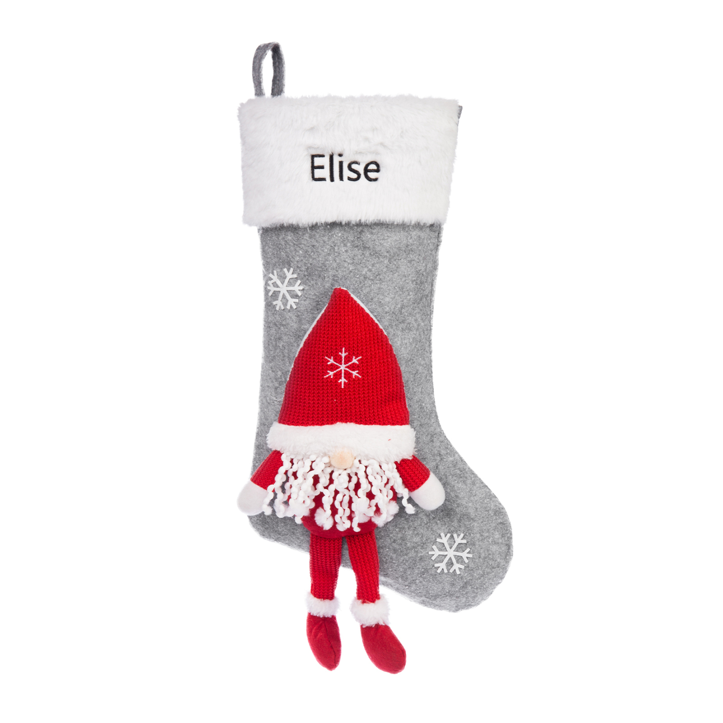 Adornos de medias navideñas con muñeco de genio Bolsa de regalo 1 Nombre personalizado-Jessemade ES