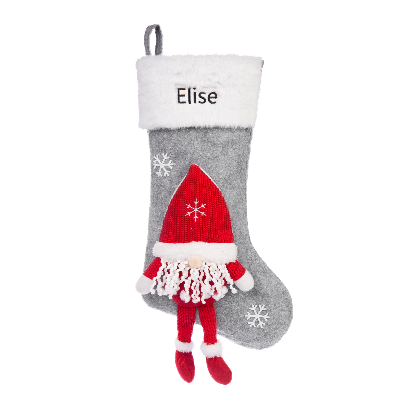 Adornos de medias navideñas con muñeco de genio Bolsa de regalo 1 Nombre personalizado-Jessemade ES
