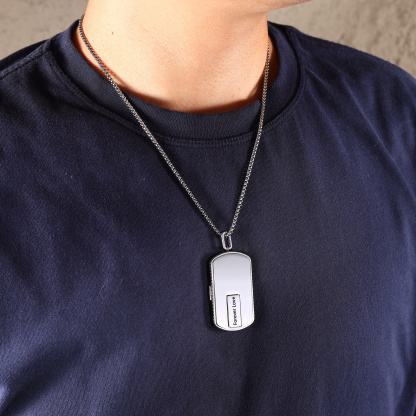 Collar con colgante medallón personalizable con foto de acero inoxidable