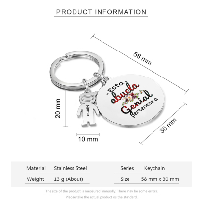 A mi abuela - Llavero con 1-5 nombres personalizados en "niños"-Jessemade ES