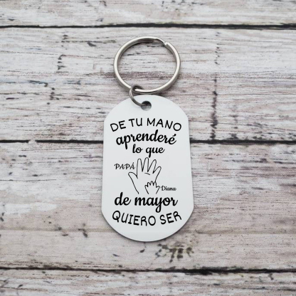 A mi papá-Llavero Personalizado DE TU MANO APRENDERÉ... 2 Nombres-Jessemade ES