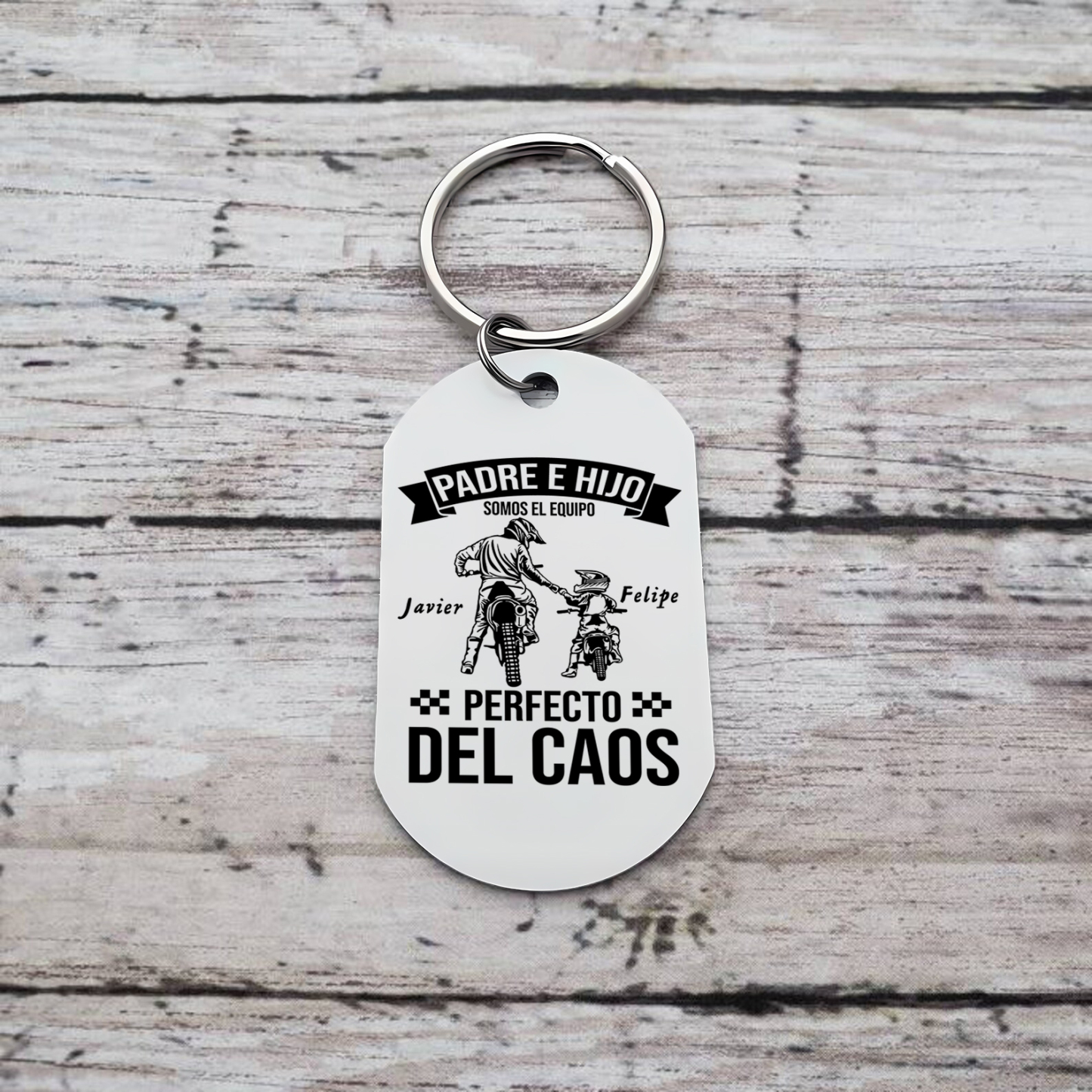 A mi papá-Llavero Personalizado PADRE E HIJO SOMOS EL EQUIPO PERFECTO 2 Nombres-Jessemade ES