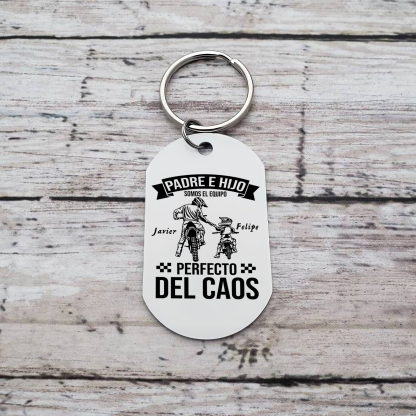 A mi papá-Llavero Personalizado PADRE E HIJO SOMOS EL EQUIPO PERFECTO 2 Nombres-Jessemade ES