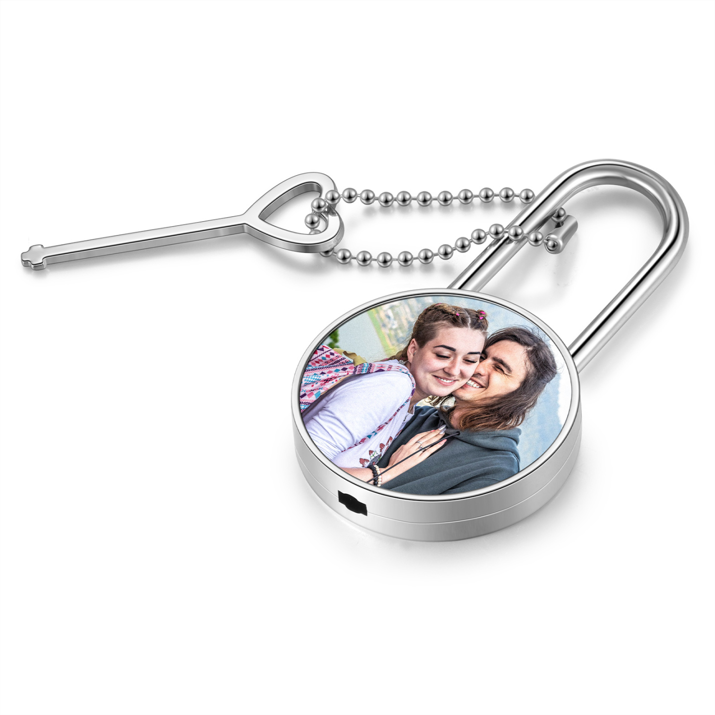 Llavero/Colgante cerradura de amor para pareja foto y texto personalizados-Jessemade ES
