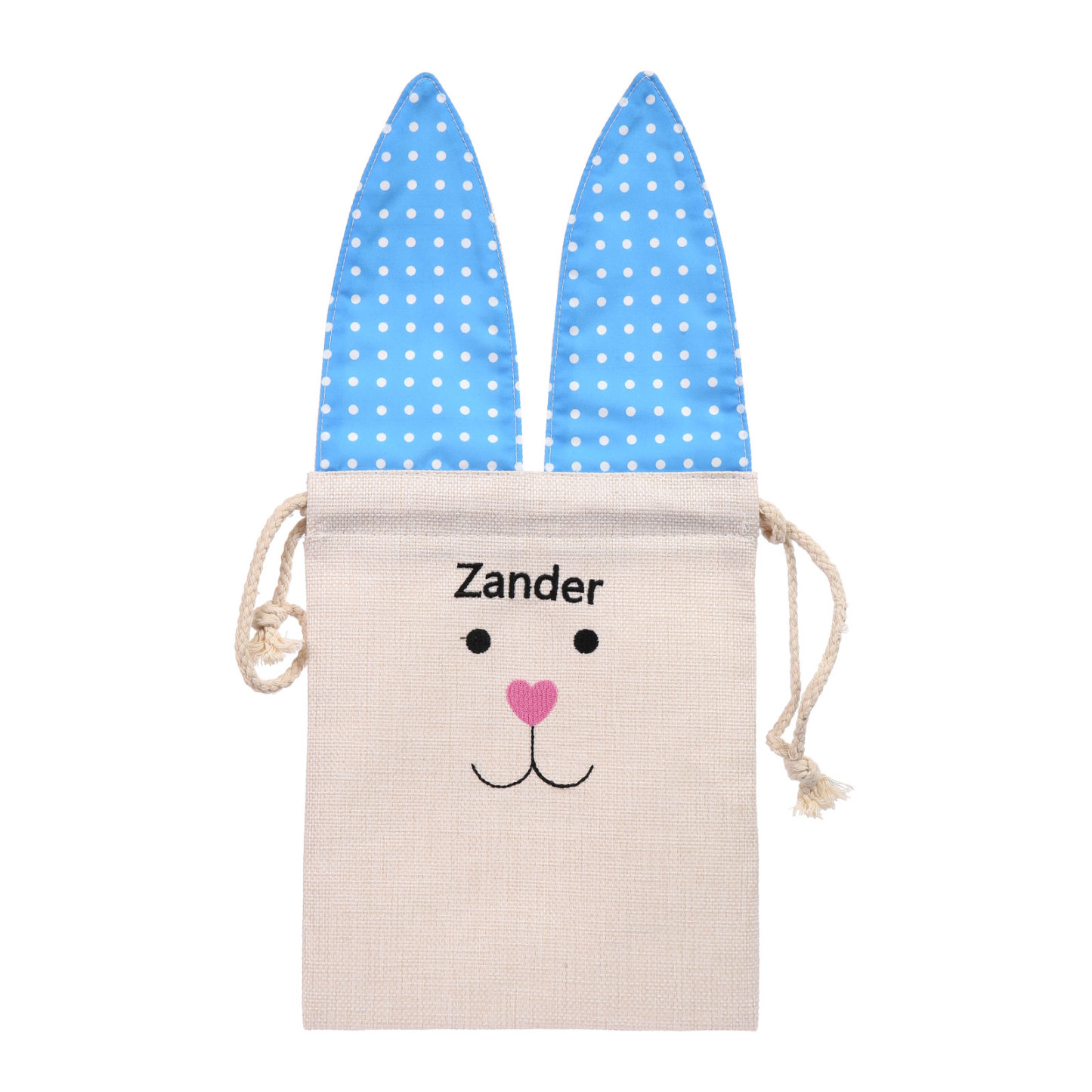 Pascua-Bolsa de conejo con 1 nombre personalizado-Jessemade ES