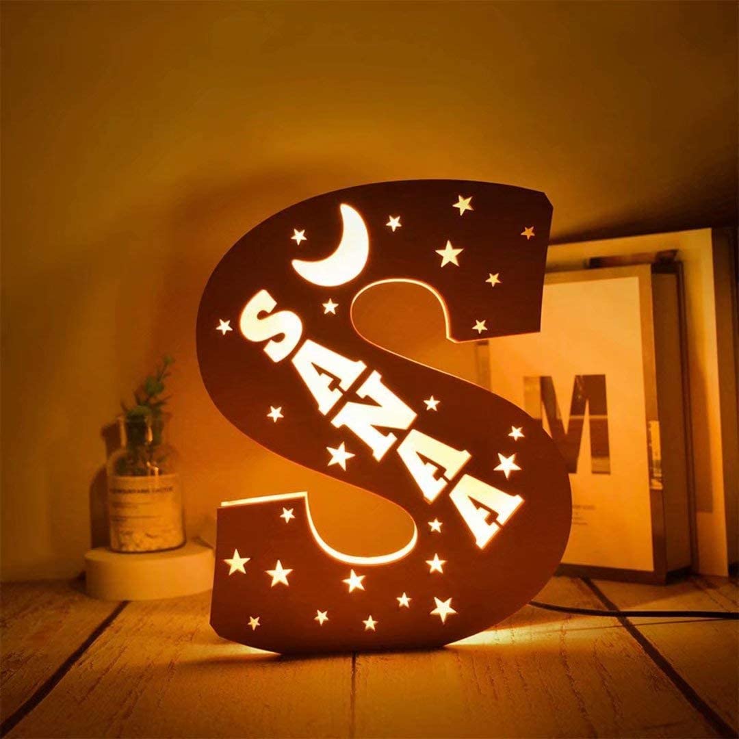 Lámpara 3D Ilusión Luz de Noche LED 26 Letras con 1 nombre personalizado-Jessemade ES