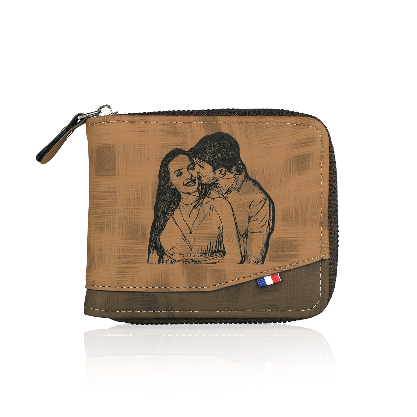 Cartera, billetera personalizada con 1 foto, 1 nombre y 1 letra monedero para hombre