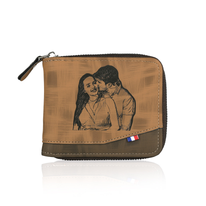 Cartera, billetera personalizada con 1 foto, 1 nombre y 1 letra monedero para hombre