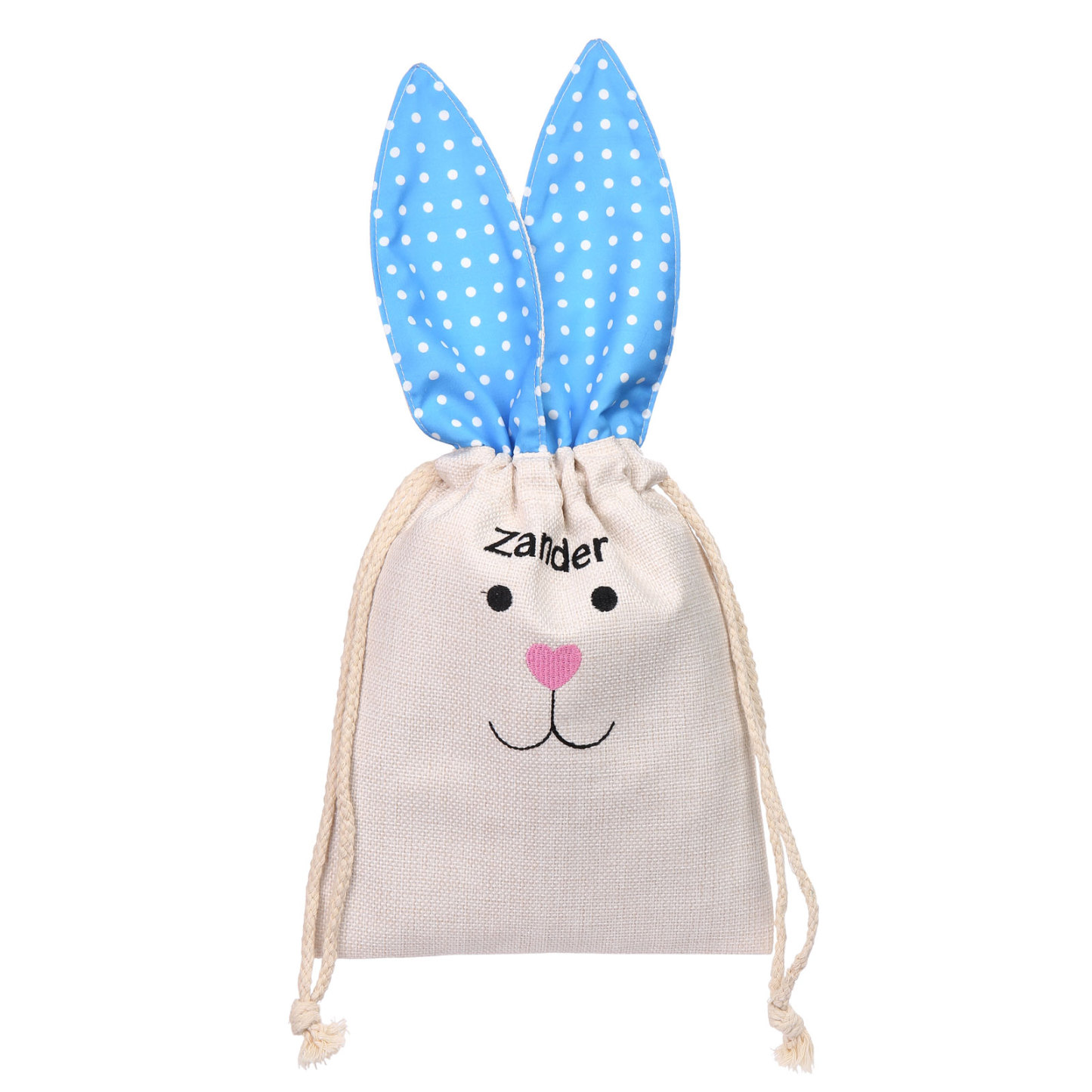 Pascua-Bolsa de conejo con 1 nombre personalizado-Jessemade ES