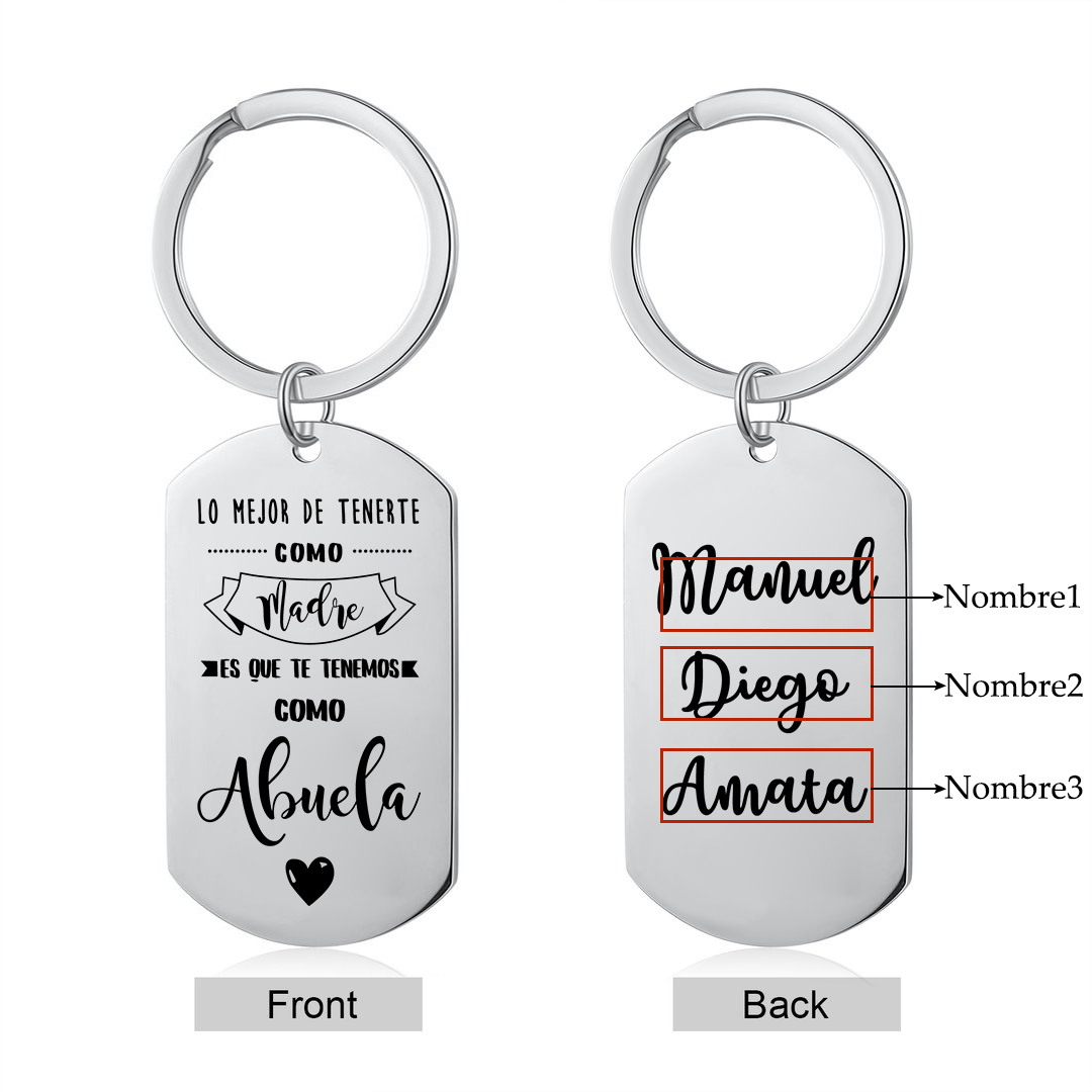 A mi abuela - Llavero 1-5 Nombres Personalizado LA MEJOR ABUELA-Jessemade ES