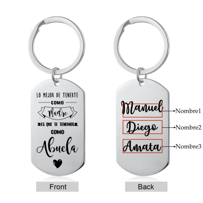 A mi abuela - Llavero 1-5 Nombres Personalizado LA MEJOR ABUELA-Jessemade ES