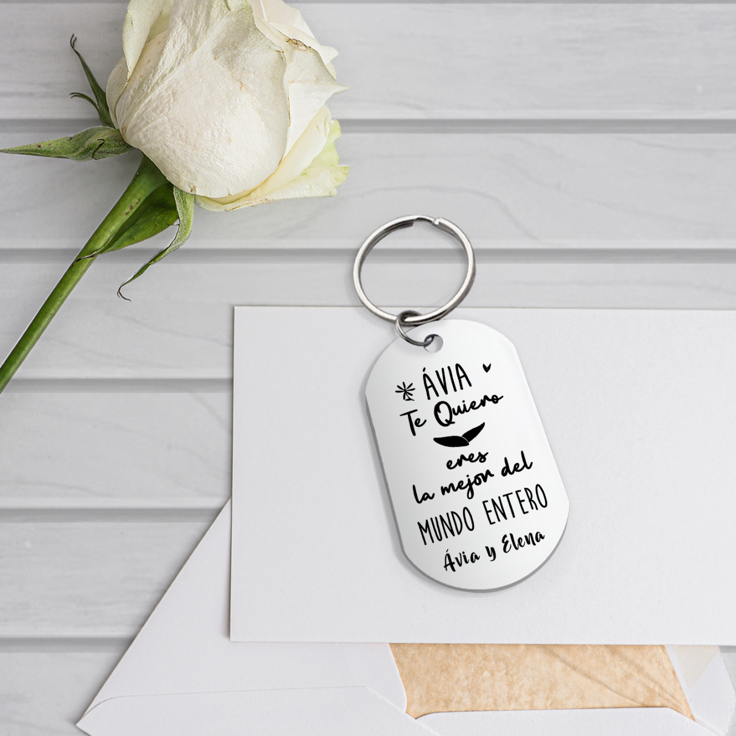 A mi abuela - Llavero 1 Texto Personalizado ÁVIA TE QUIERO-Jessemade ES