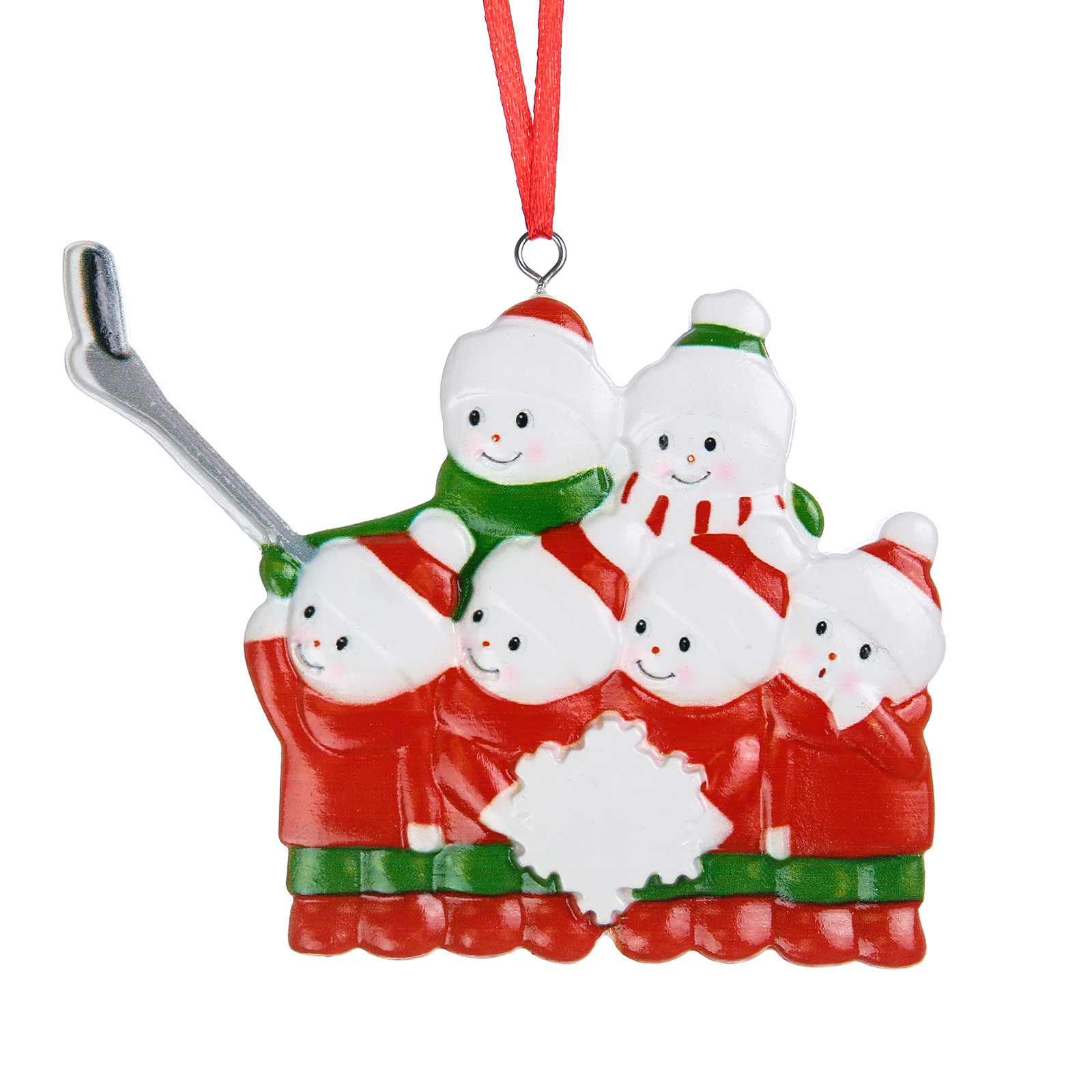 Navidad-Ornamento muñecos navideño de resina Esquiar año y 6 nombres personalizados adorno del árbol