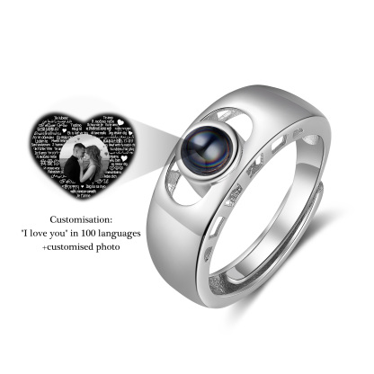 Anillo con proyección de foto anillo ajustable-Jessemade ES
