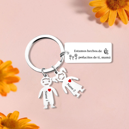 A mi mamá - Llavero 1-6 Nombres Personalizado con Charms de Niños-Jessemade ES